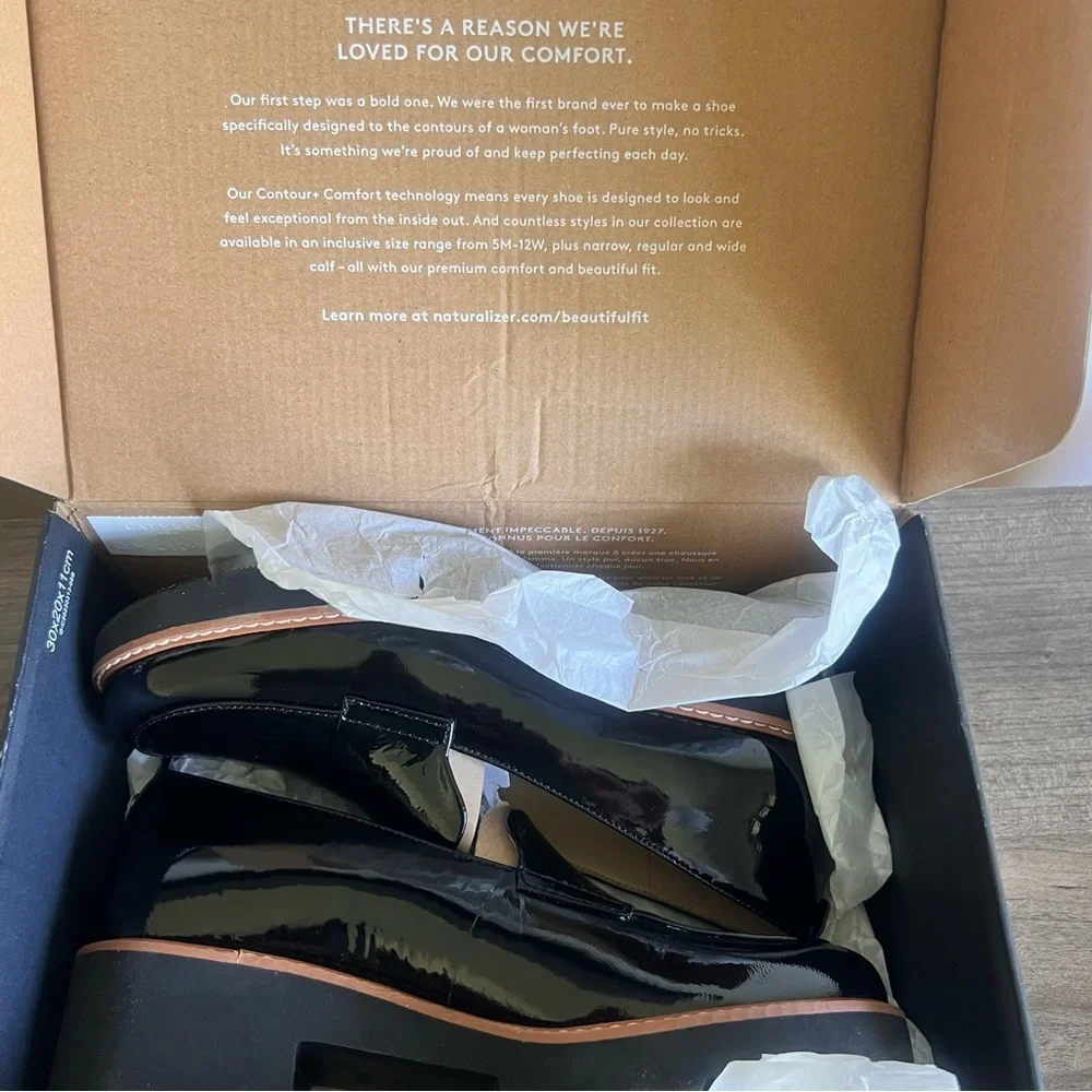 Naturalizer NEW Women's Darry Black Patent Leather Shoe Size 8 #B1465A